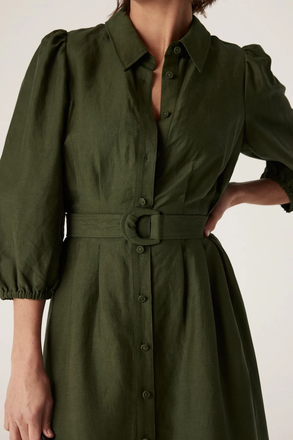 Manly Midi Dress - Olive