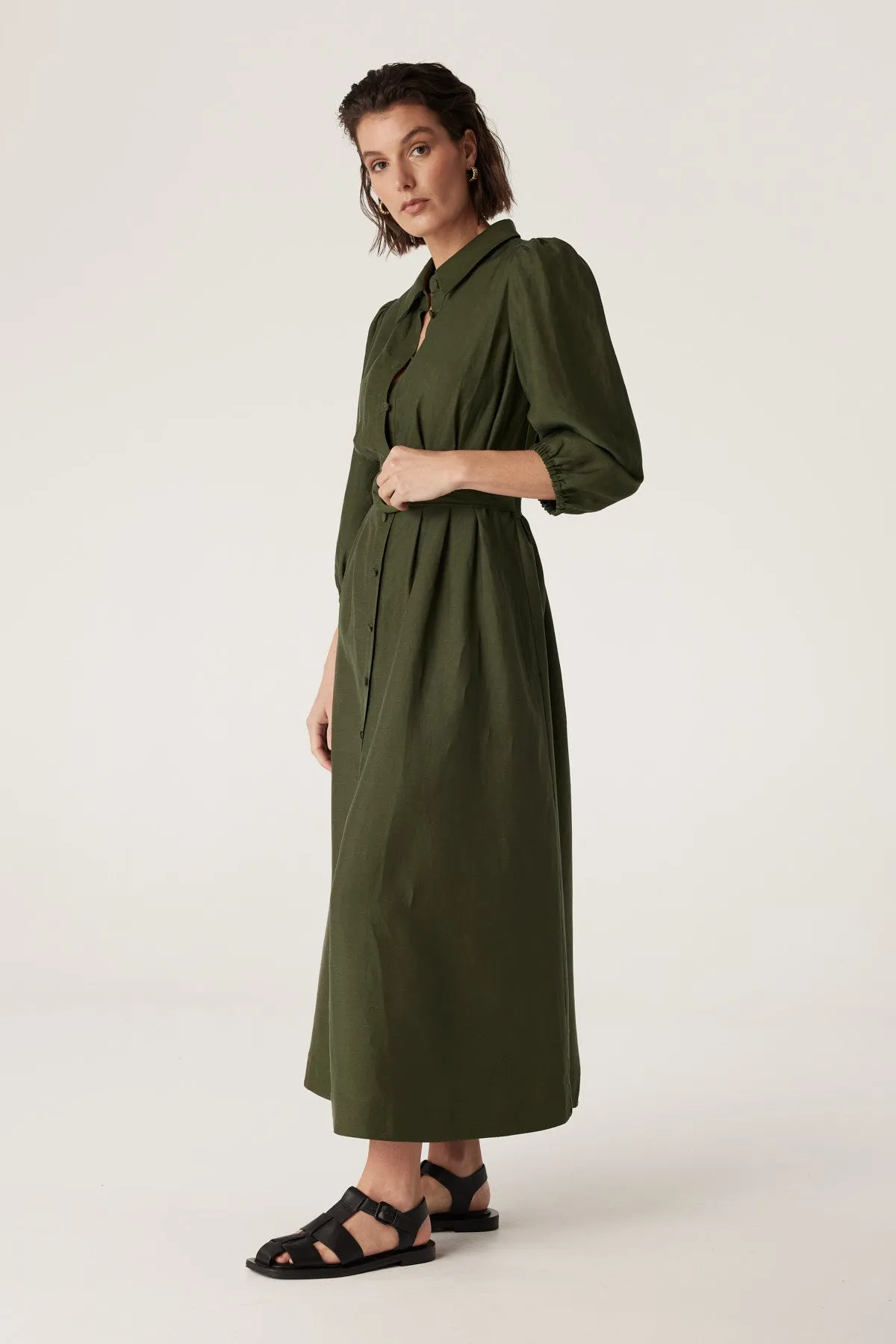 Manly Midi Dress - Olive