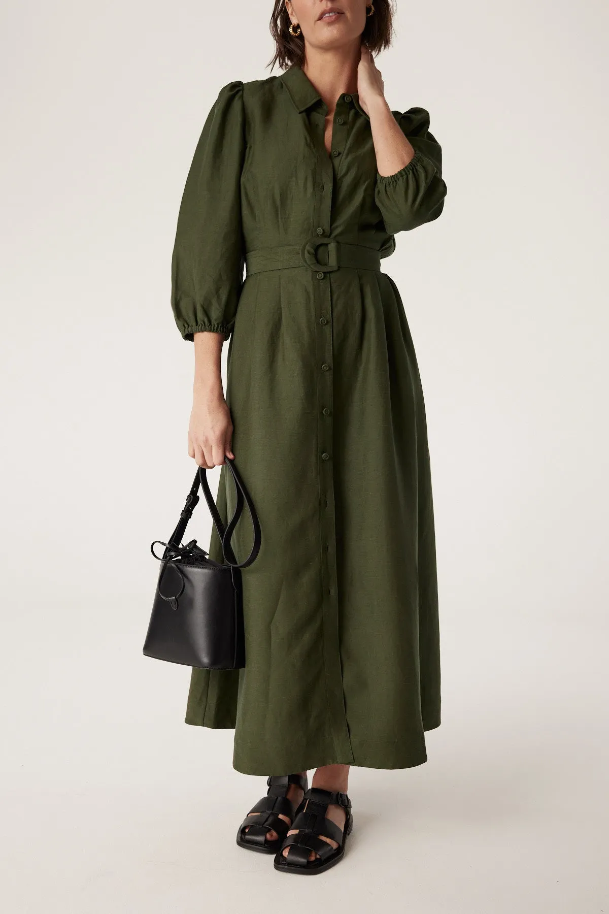 Manly Midi Dress - Olive