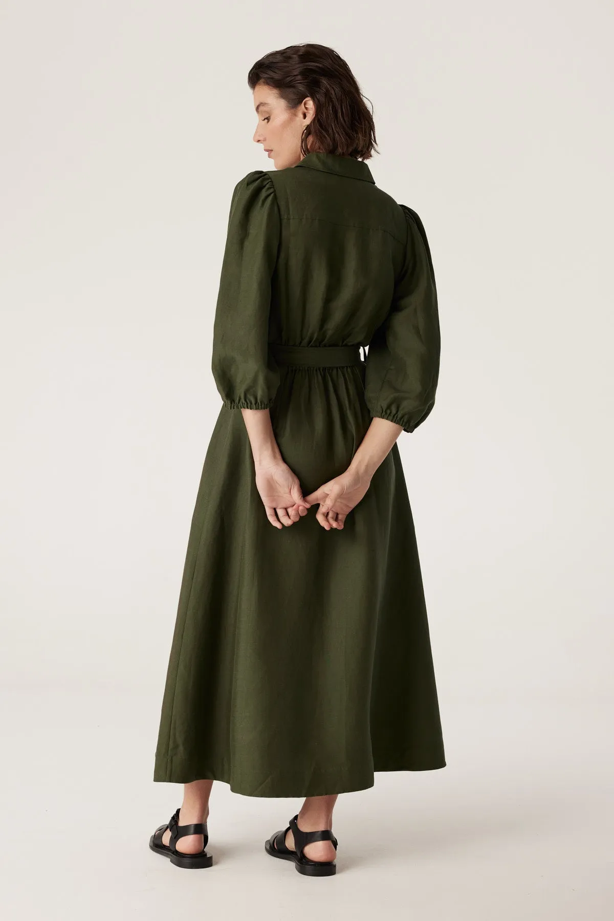 Manly Midi Dress - Olive