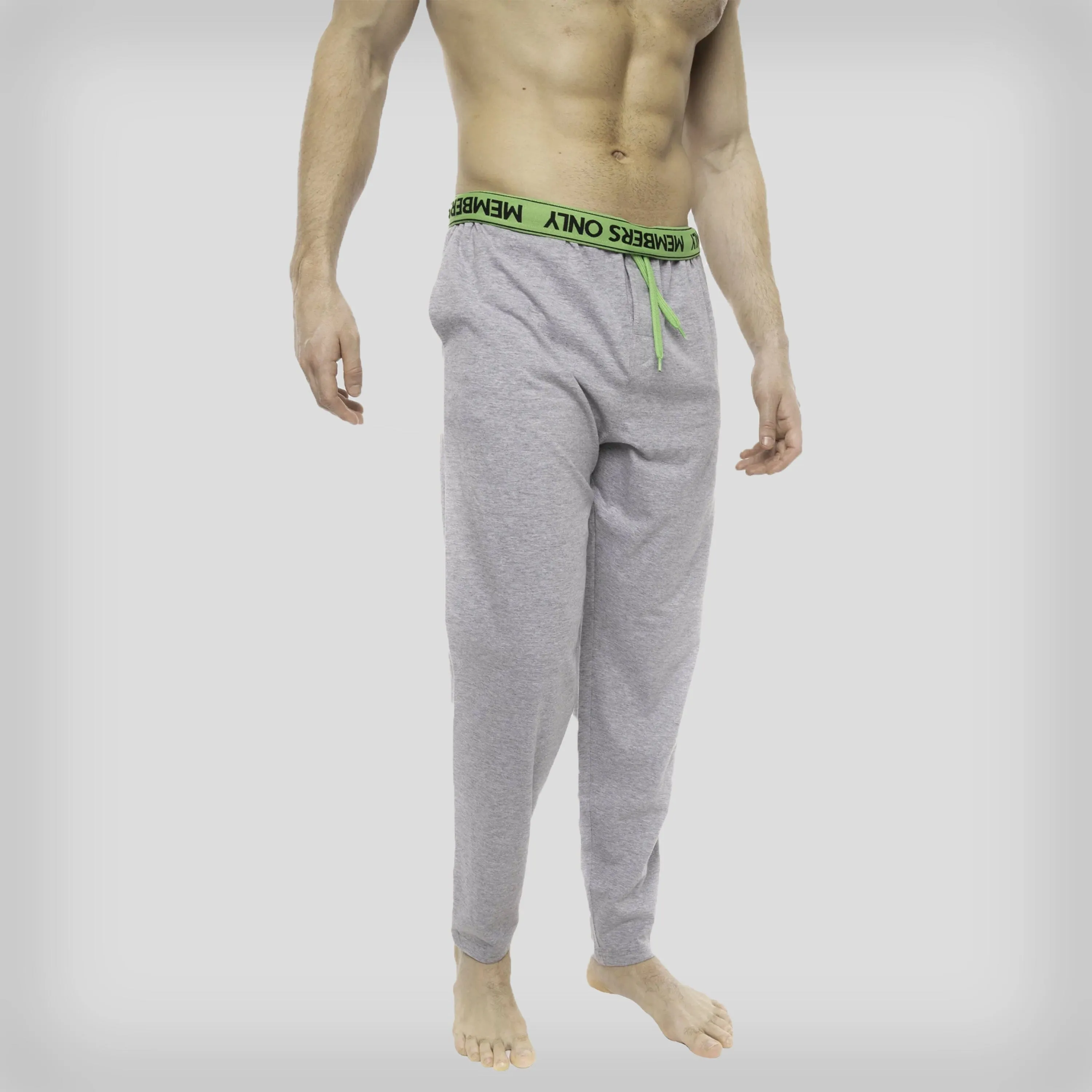 Members Only Members Only Heather Contrast Elastic Sleep Pants - Grey Green