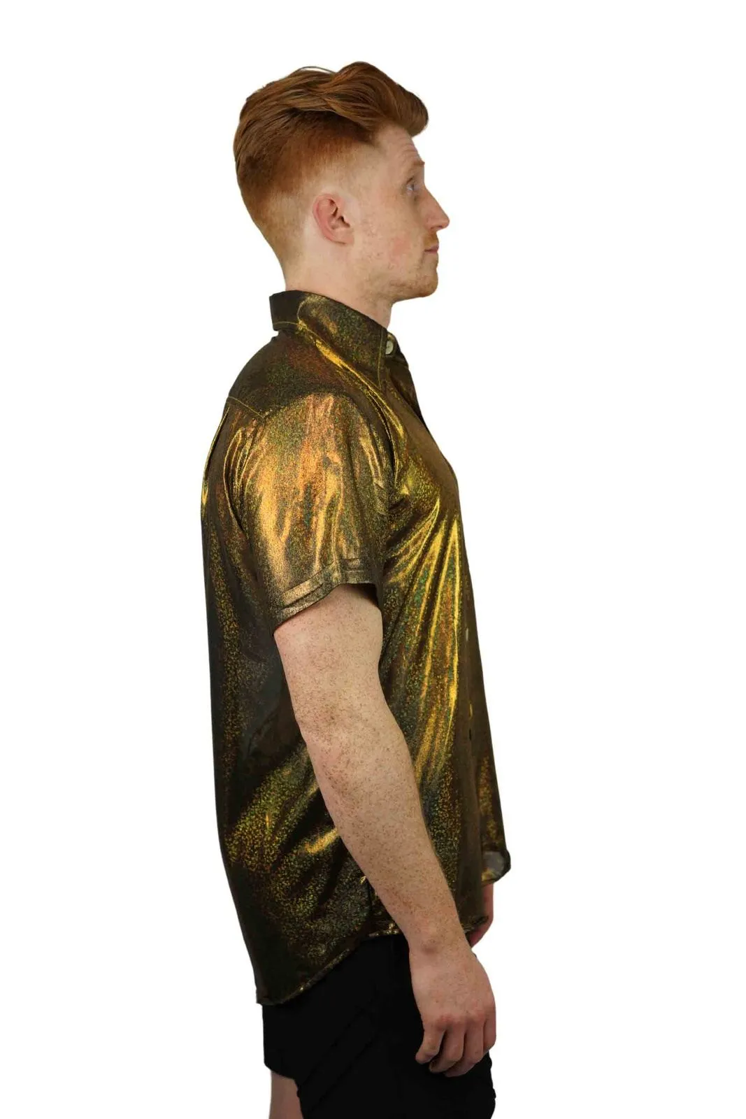 Mens Gold Button Down Shirt