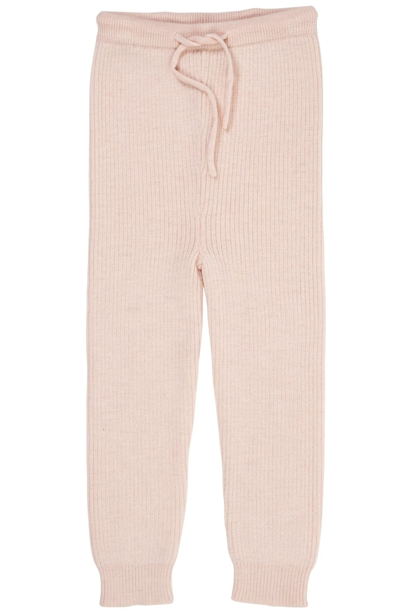 MERINO CLASSIC RIB LEGGINGS W. DRAWSTRINGS - SOFT PINK