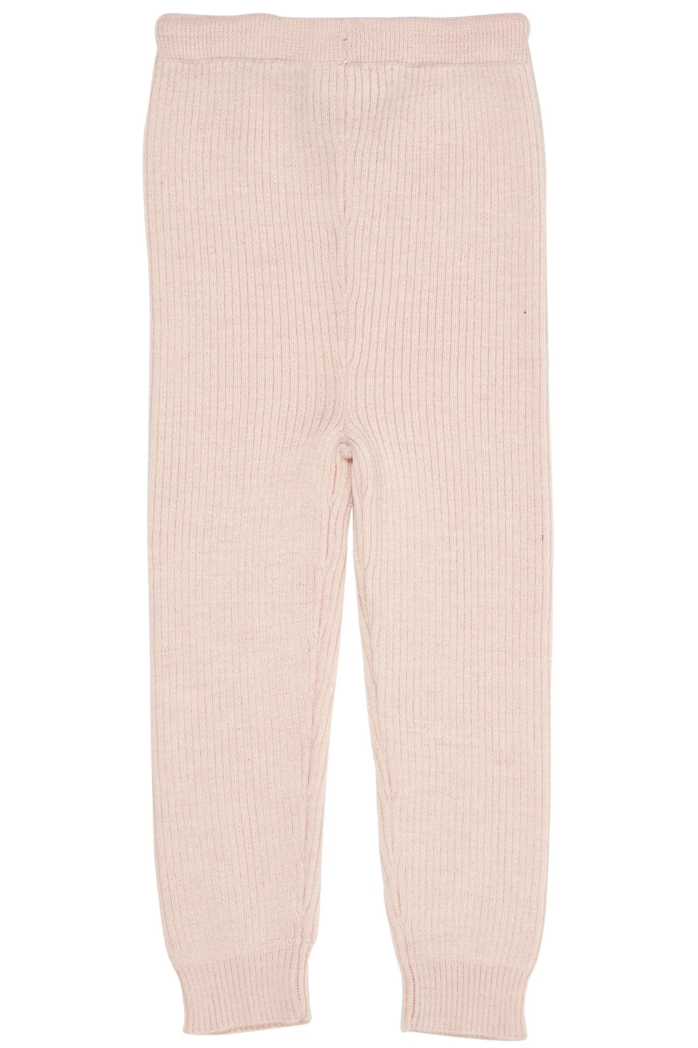 MERINO CLASSIC RIB LEGGINGS W. DRAWSTRINGS - SOFT PINK