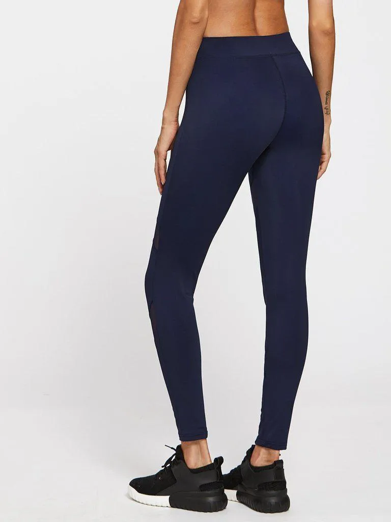 Mesh Insert Skinny Leggings