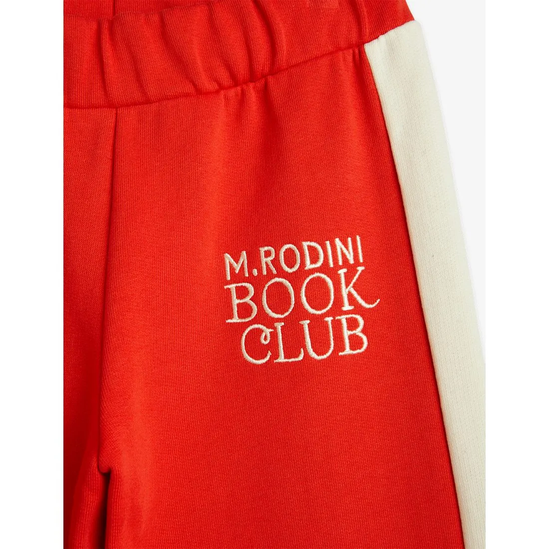 MINI RODINI - Book Club Embroidered Sweatpants - Red