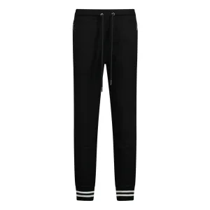 MONCLER LOGO PATCH COTTON JERSEY SWEATPANTS BLACK