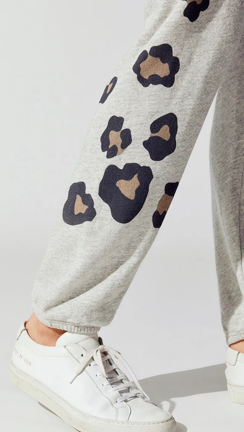 MONROW Oversized Leopard Print Vintage Sweats