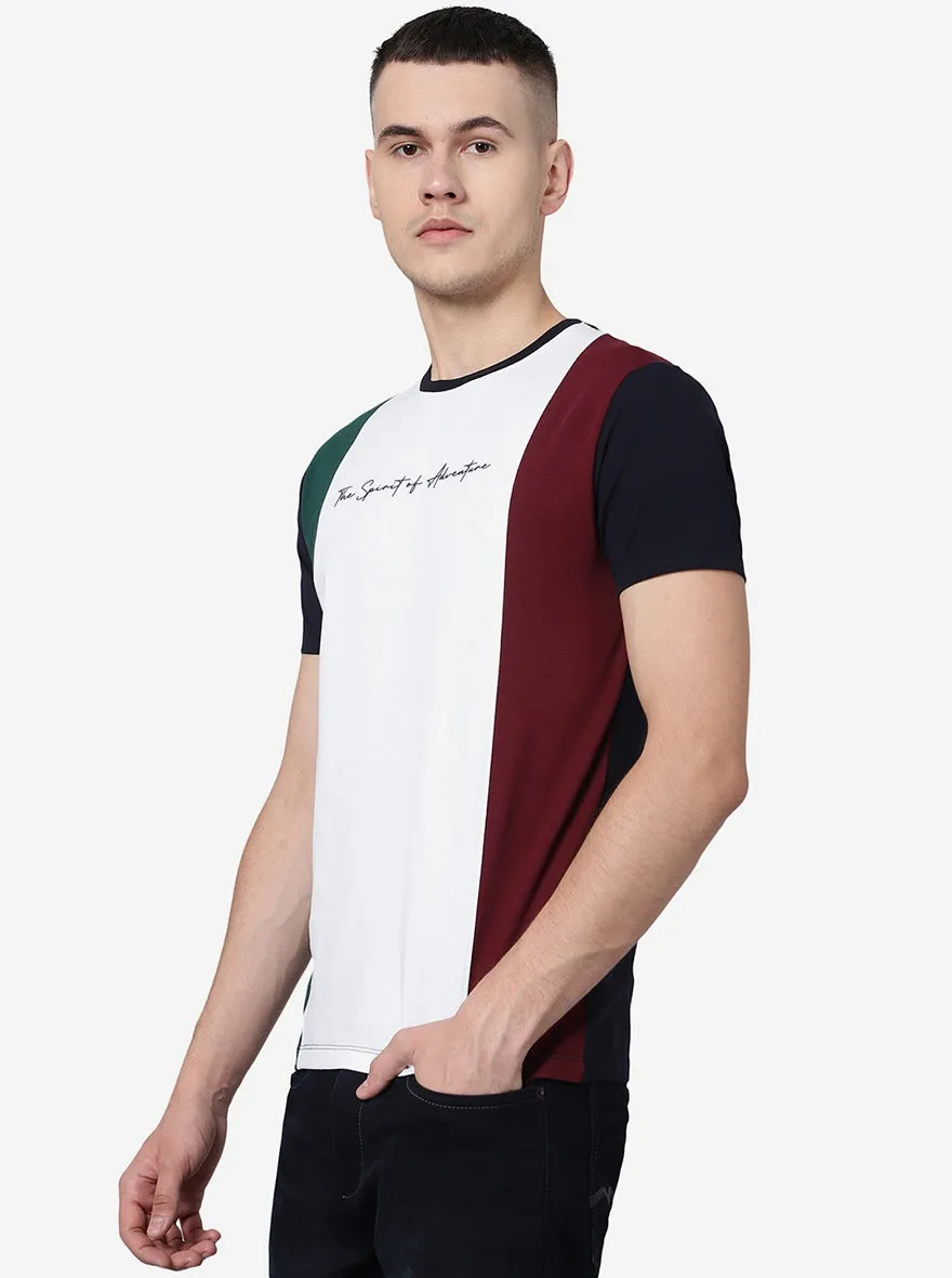 Multicolour Solid Slim Fit T-Shirt | JadeBlue