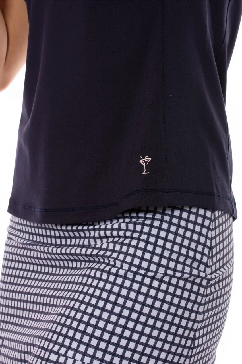 Navy Sleeveless Fabulous Polo