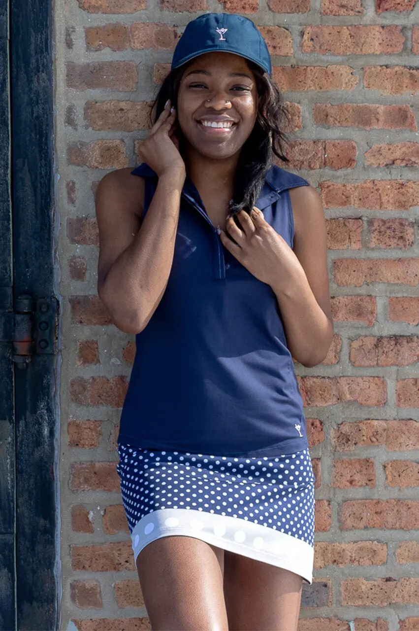 Navy Sleeveless Fabulous Polo