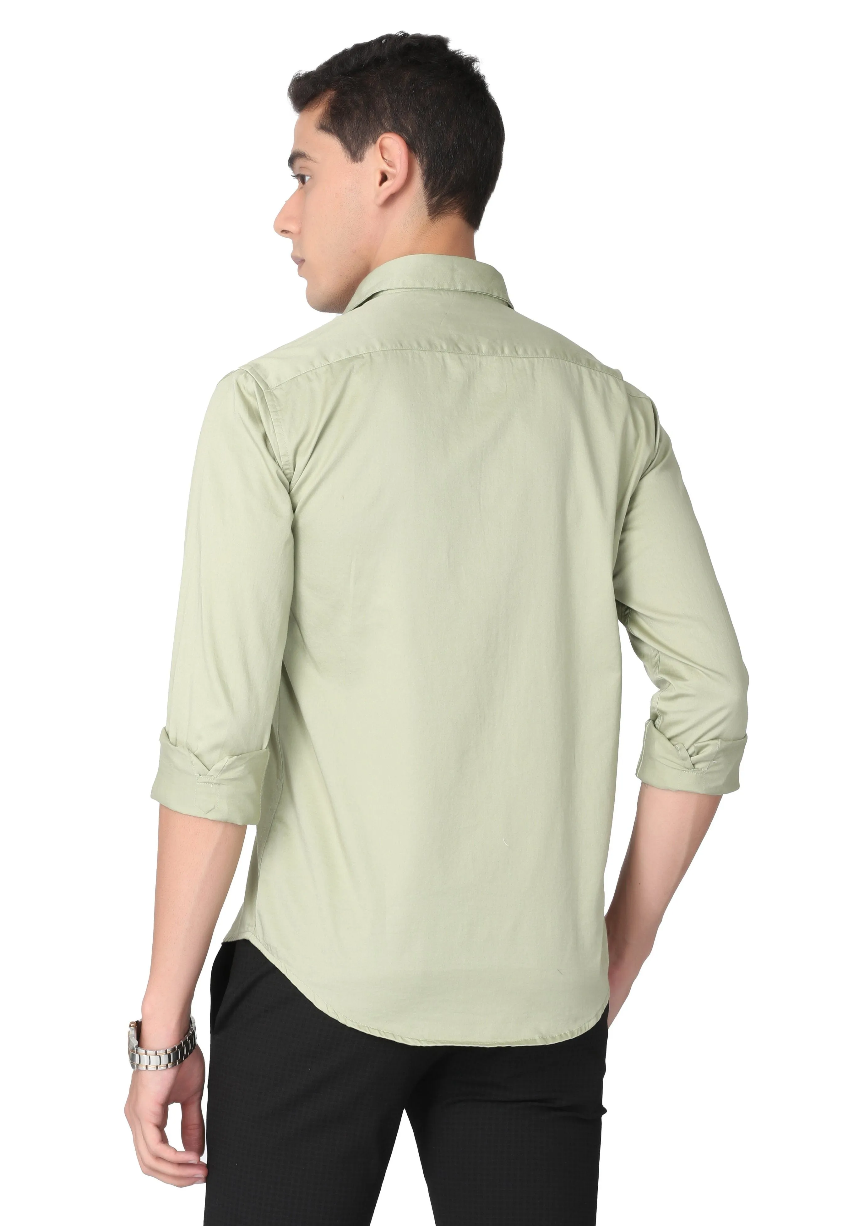 Pale Green Stain Twill Formal Shirt