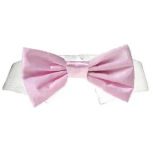 Pink Satin Shirt Collar & Bow Tie