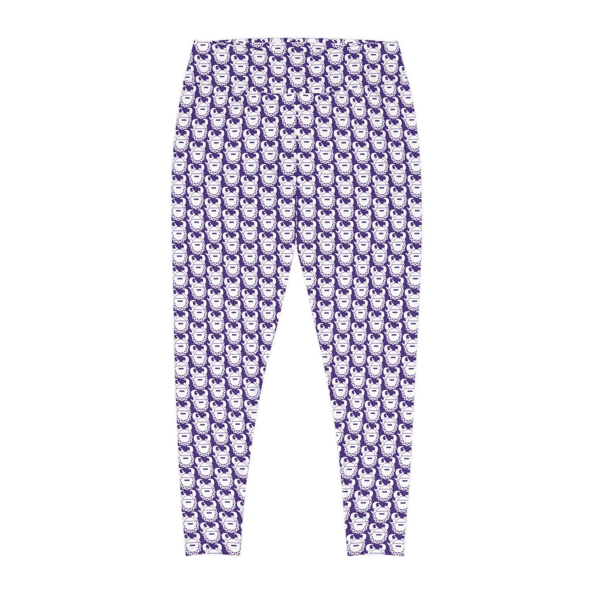 Plus Size Leggings - Purple/White Helmets