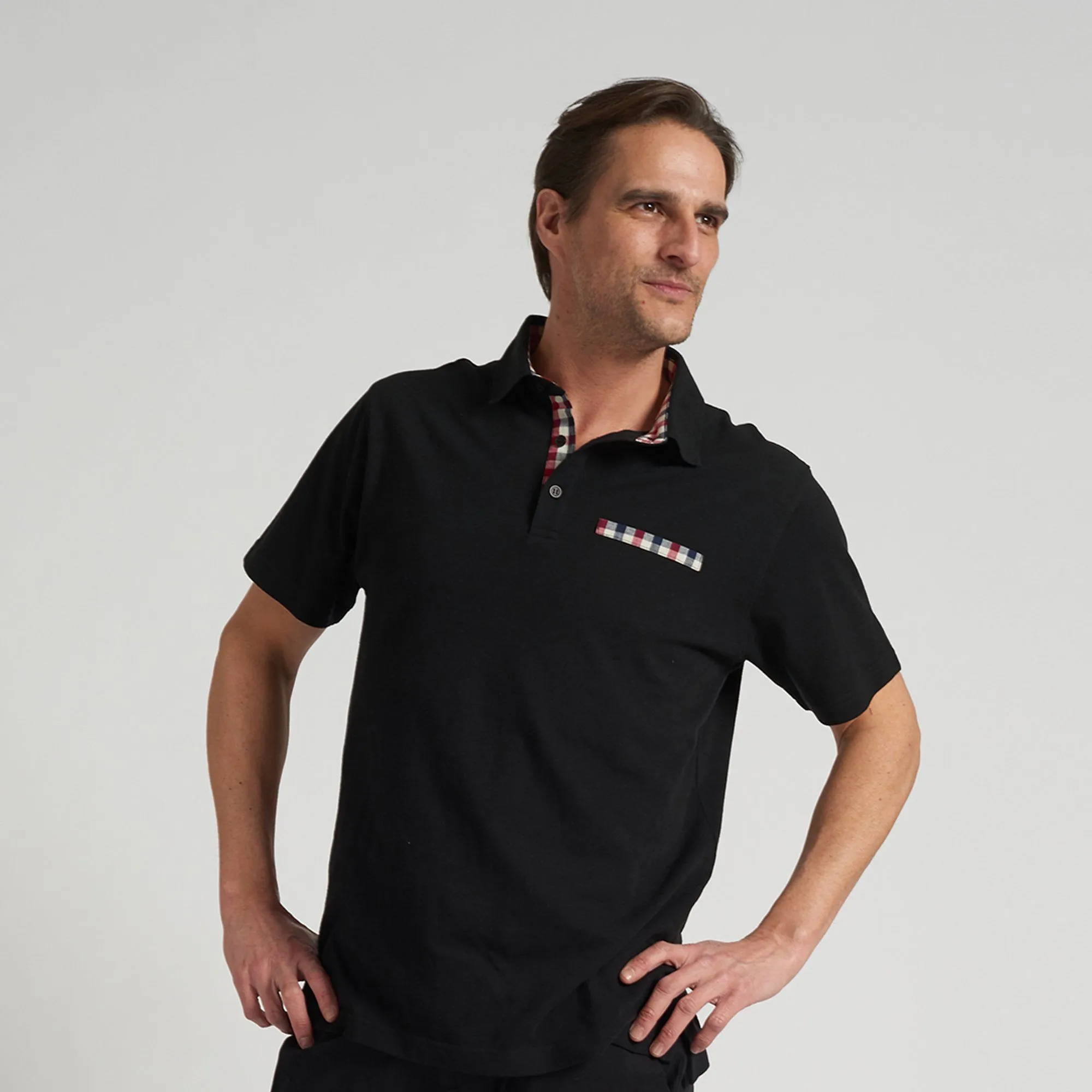 Polargear - Black Polo Shirt With A Decorative Pocket