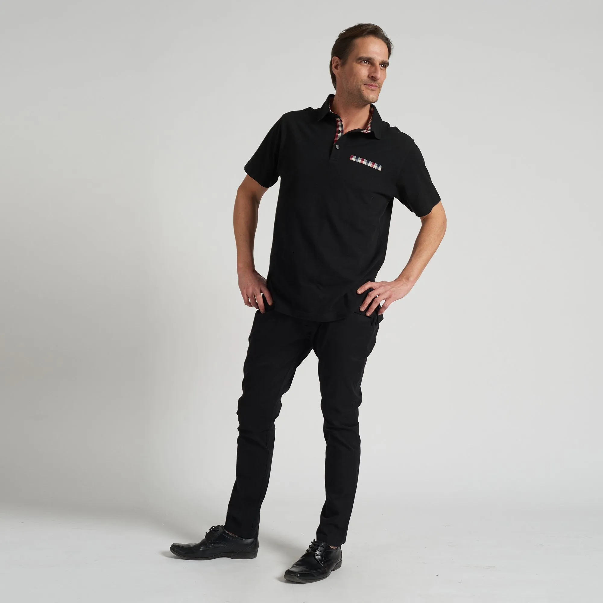 Polargear - Black Polo Shirt With A Decorative Pocket