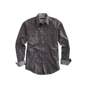 Roper Men's Arrow Point Print Grey Shirt