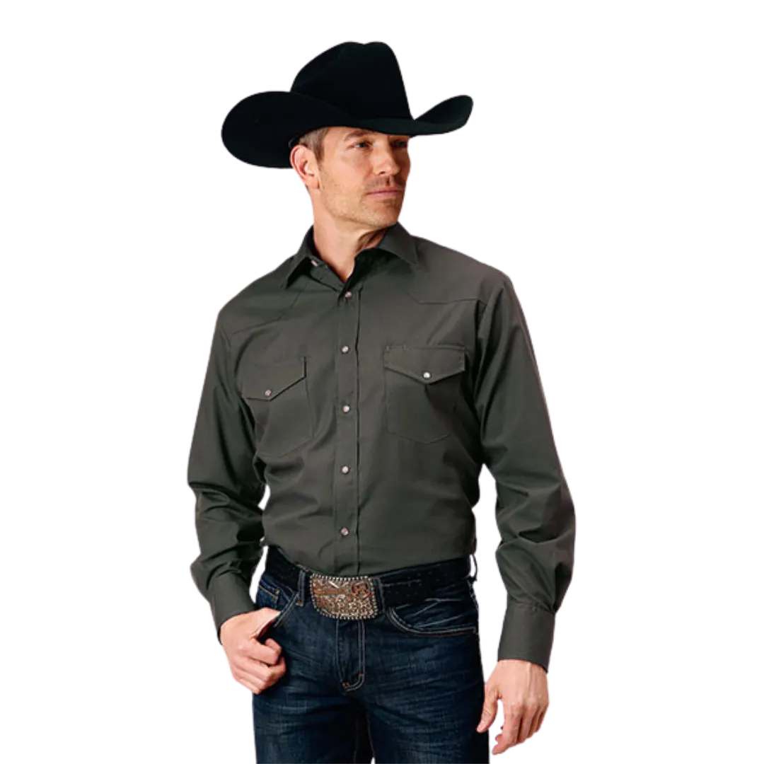 Roper Men's Solid Western Charcoal Shirt