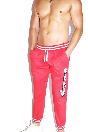 Santa Daddy Stripe Sweatpants- Red