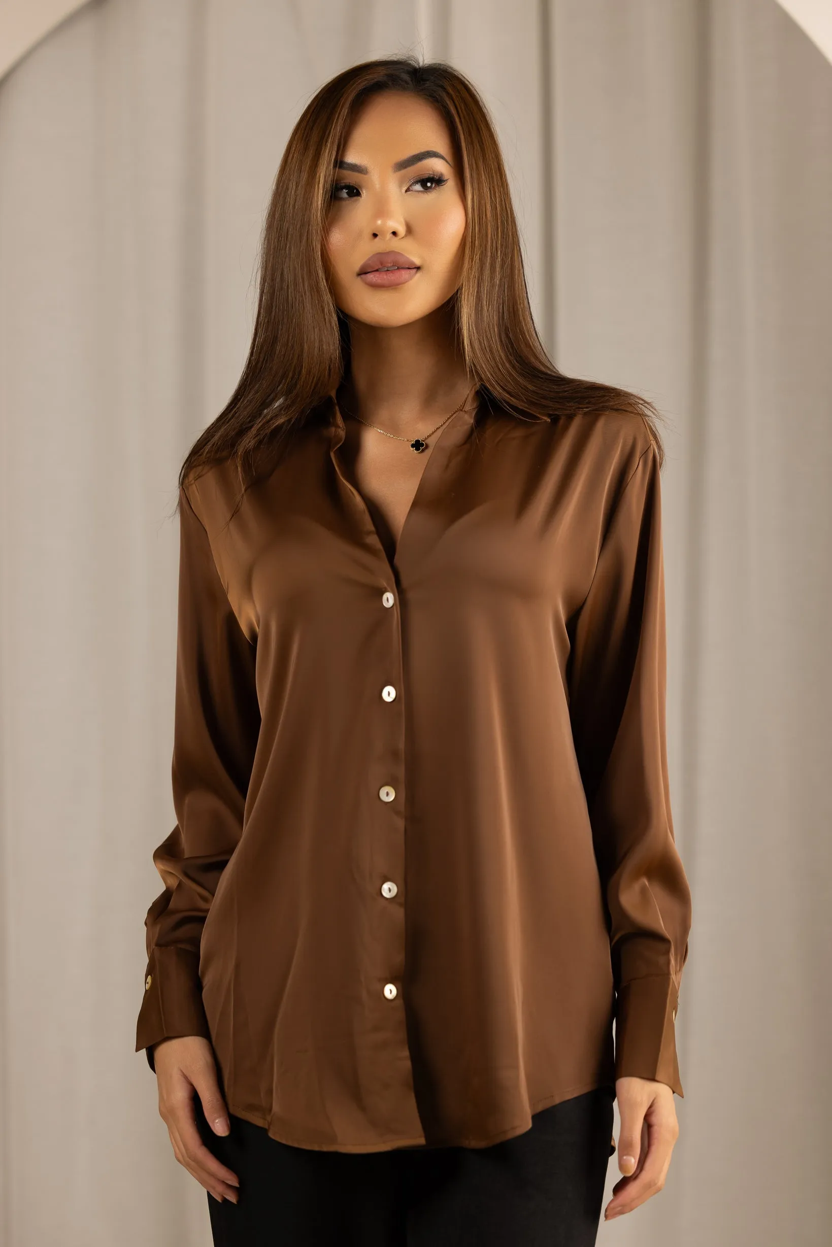 Satin V Shirt