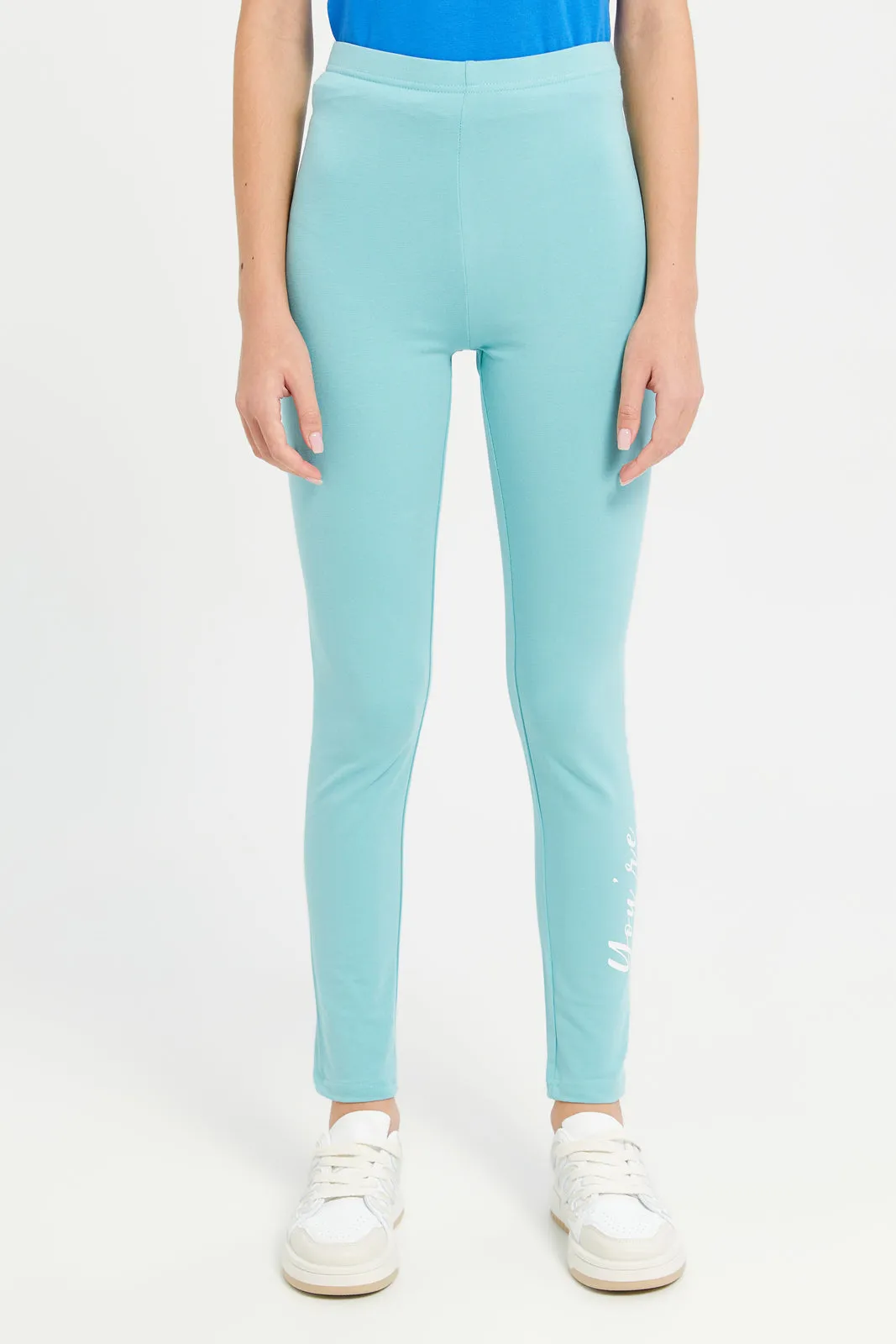 Senior Girls Teal Basic Leggings