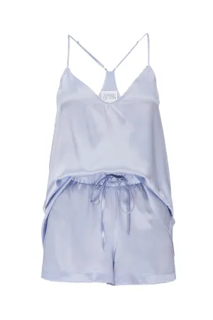 Silk Charmeuse Tank   Short Set: Ice Blue