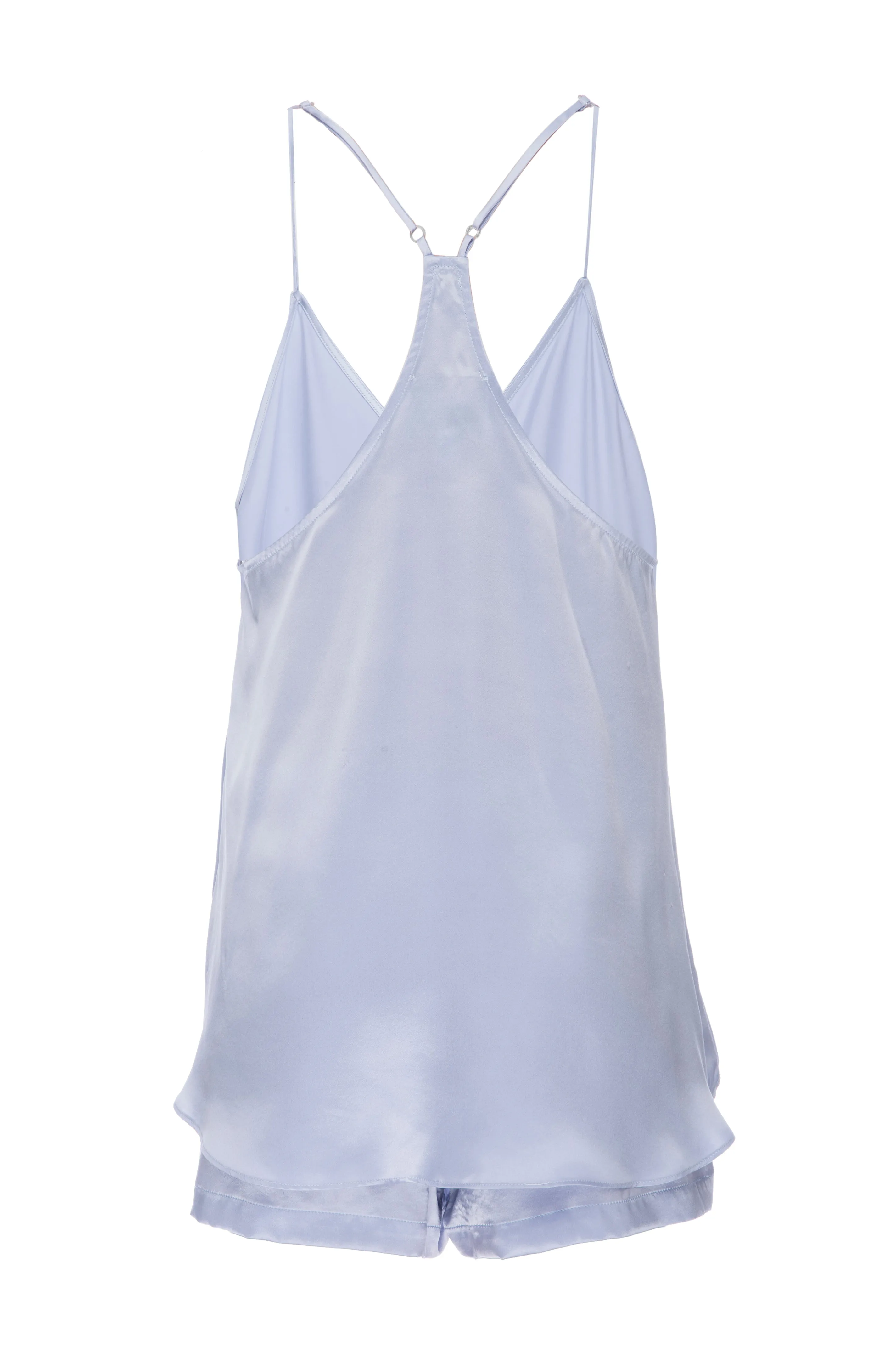 Silk Charmeuse Tank   Short Set: Ice Blue