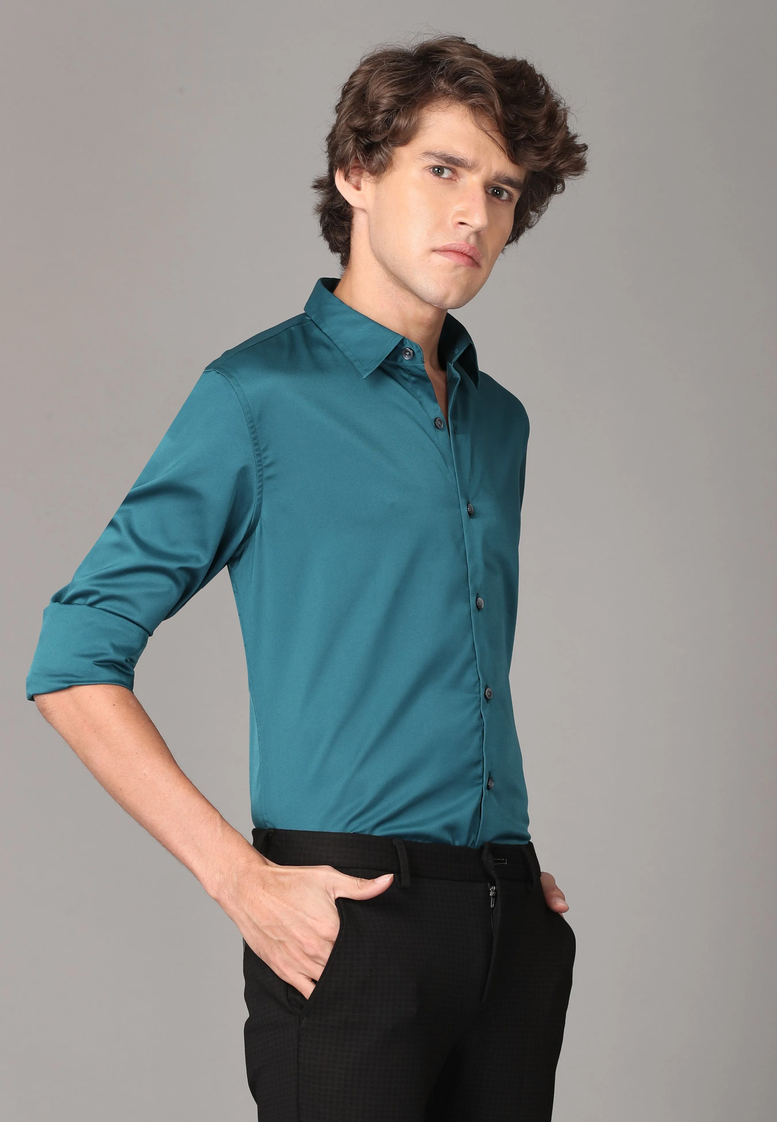 Silk Green Full Sleeve Shirt