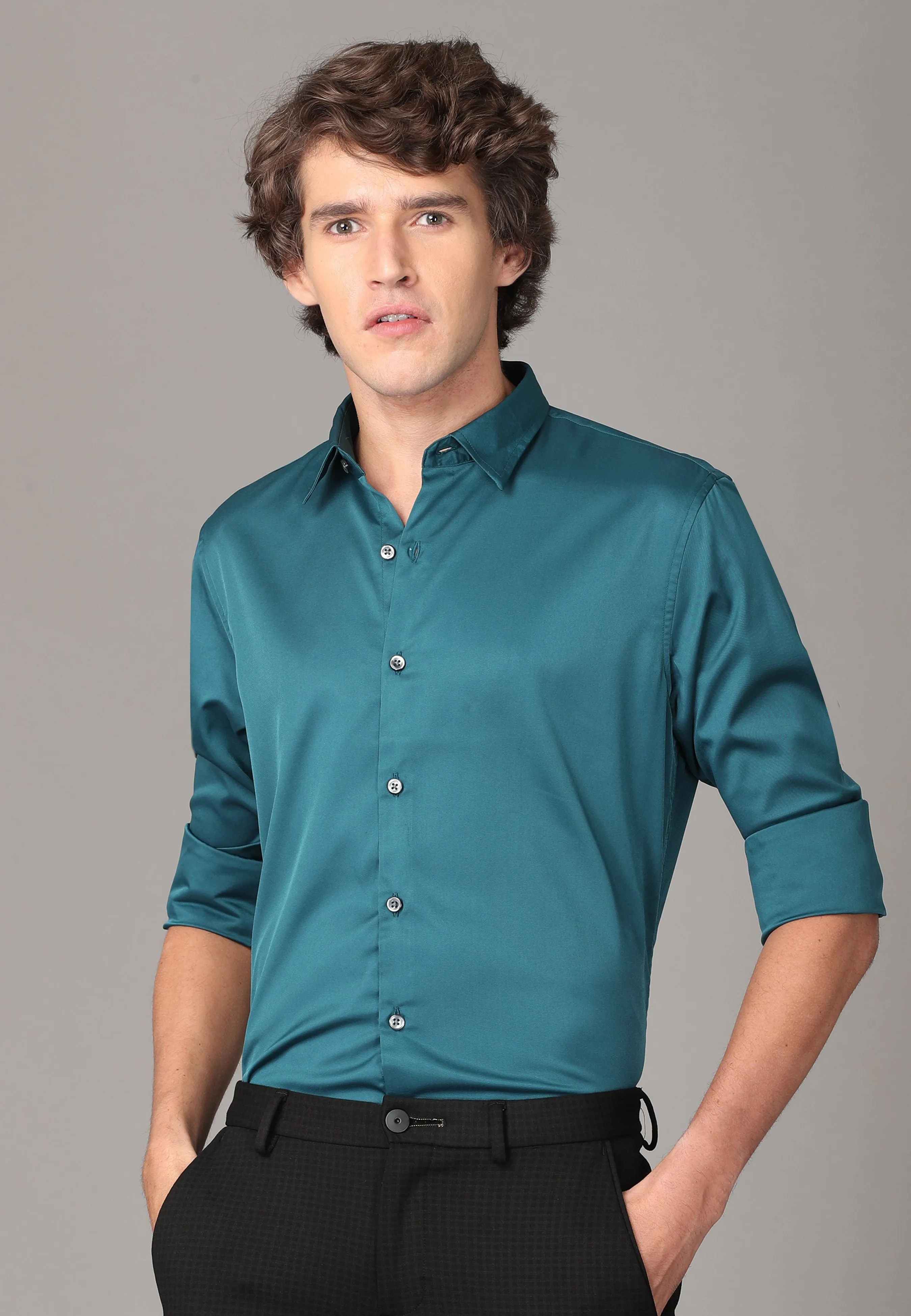 Silk Green Full Sleeve Shirt