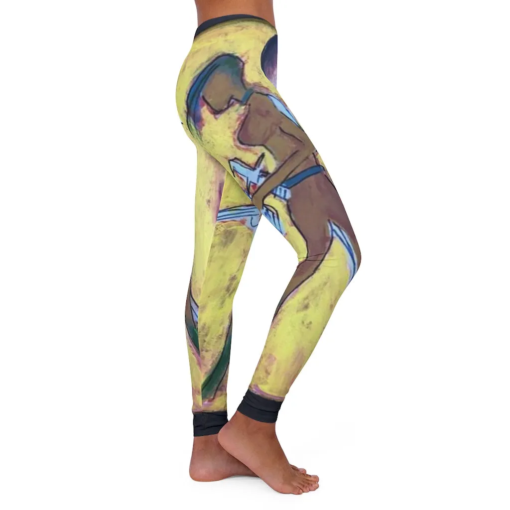 Spandex Leggings AL BLUE DESIGNED MOON GODESS