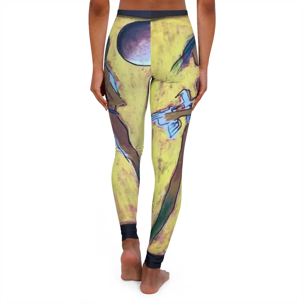 Spandex Leggings AL BLUE DESIGNED MOON GODESS