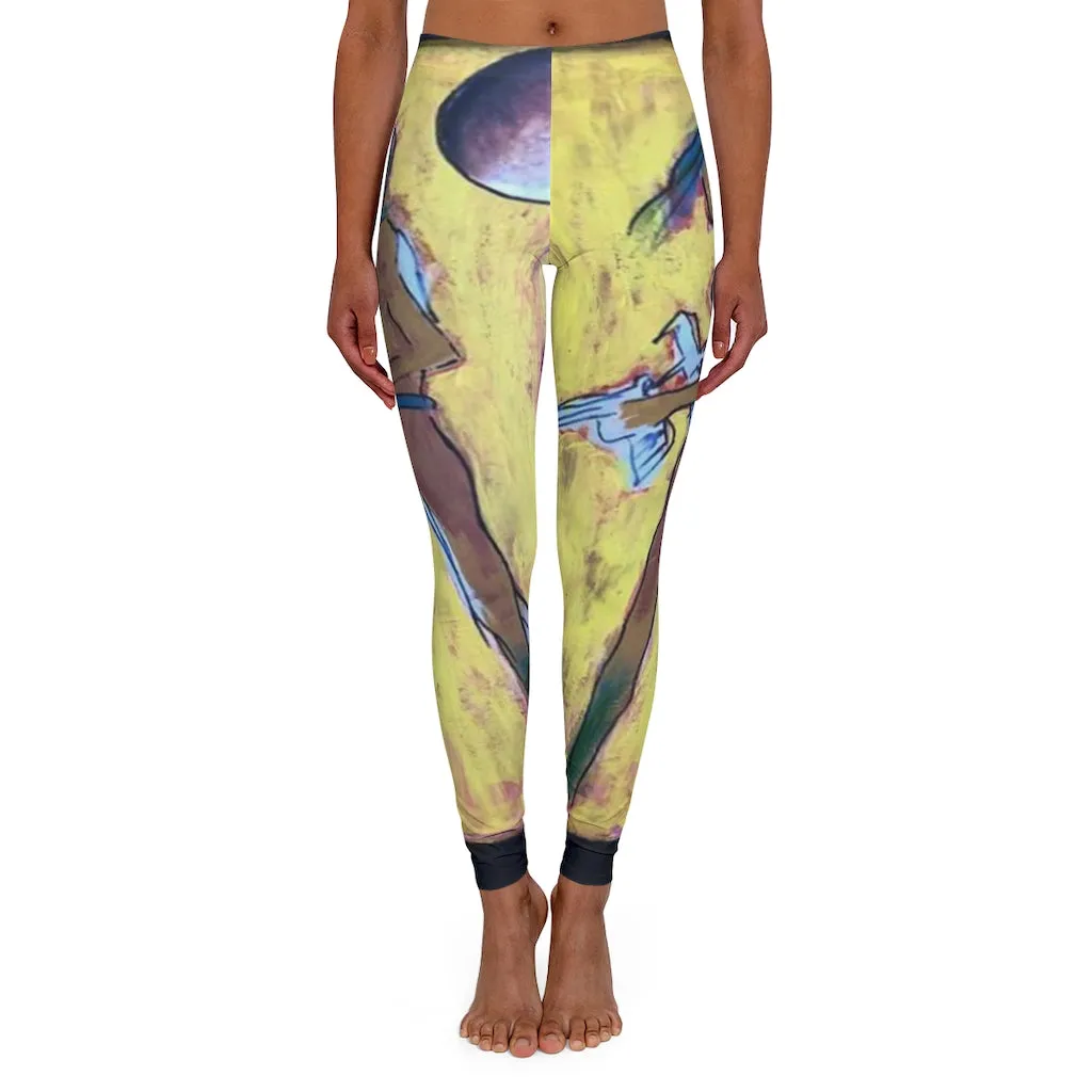 Spandex Leggings AL BLUE DESIGNED MOON GODESS