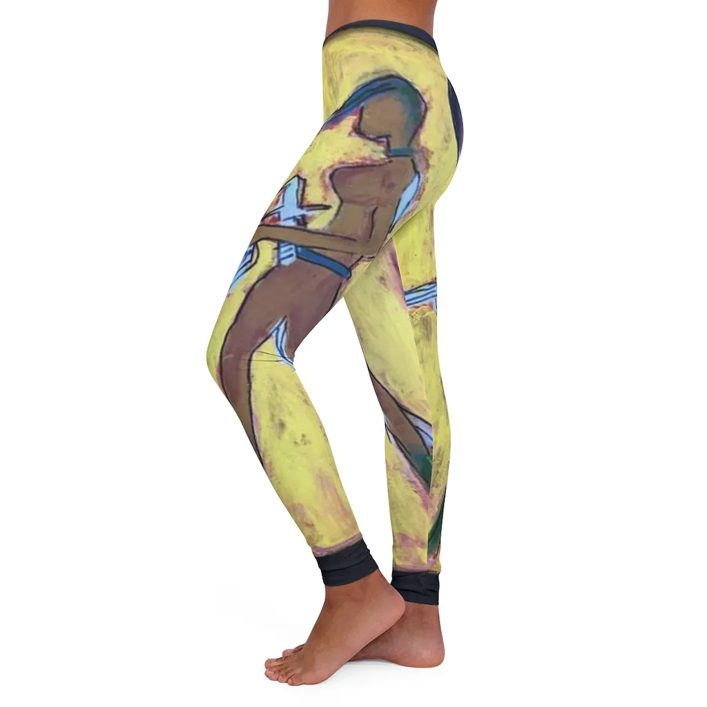 Spandex Leggings AL BLUE DESIGNED MOON GODESS