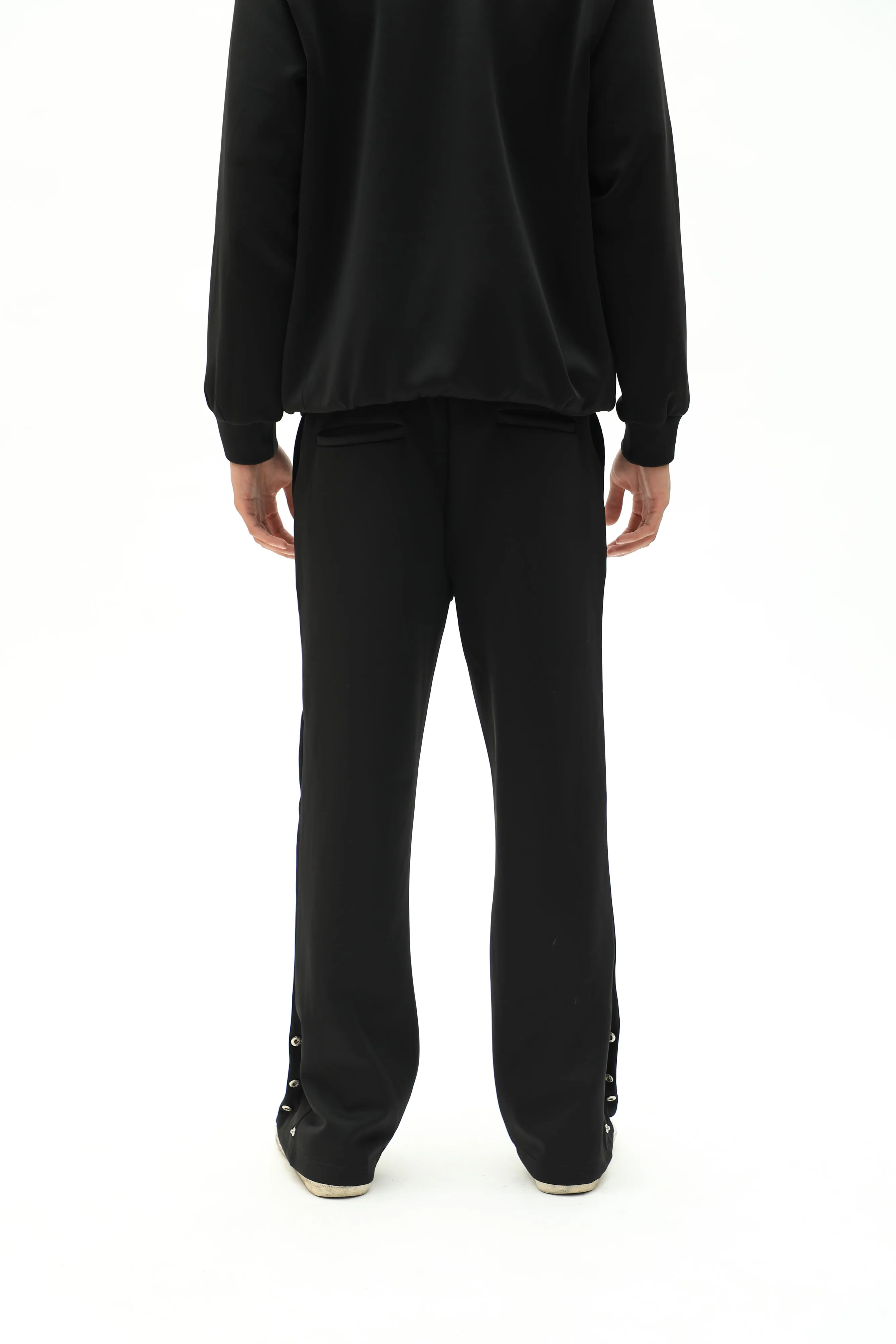 Sports Icon Tracksuit Flare Pants Black