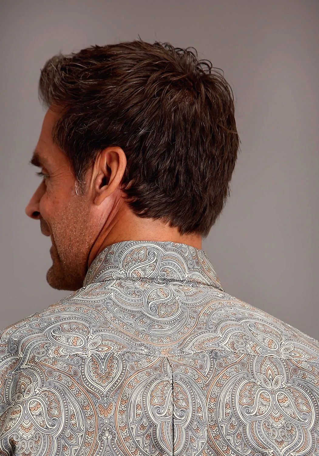 Stetson Mens Desert Medallion Paisley Brown 100% Cotton L/S Shirt