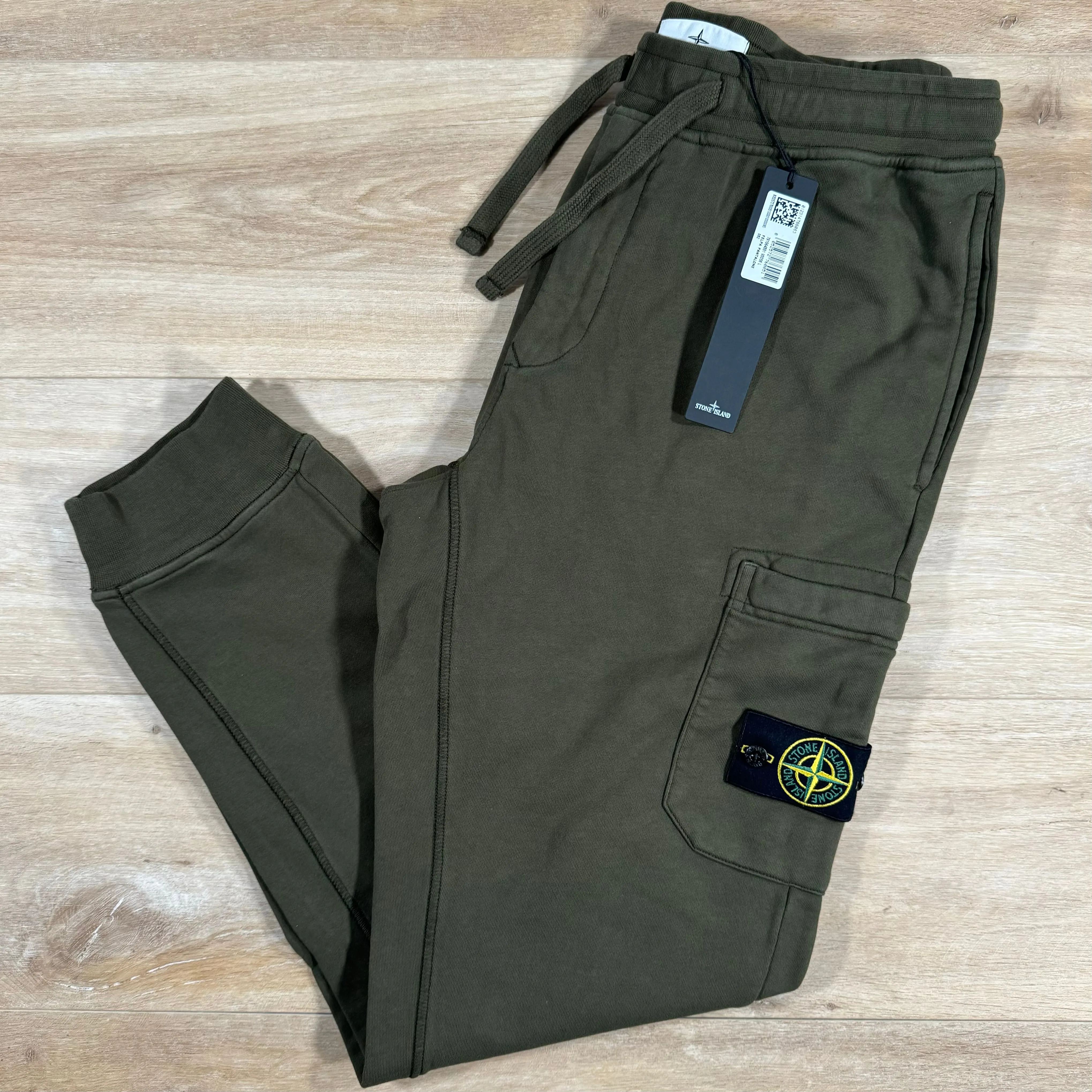 Stone Island Slim Fit Cargo Sweatpants in Olive