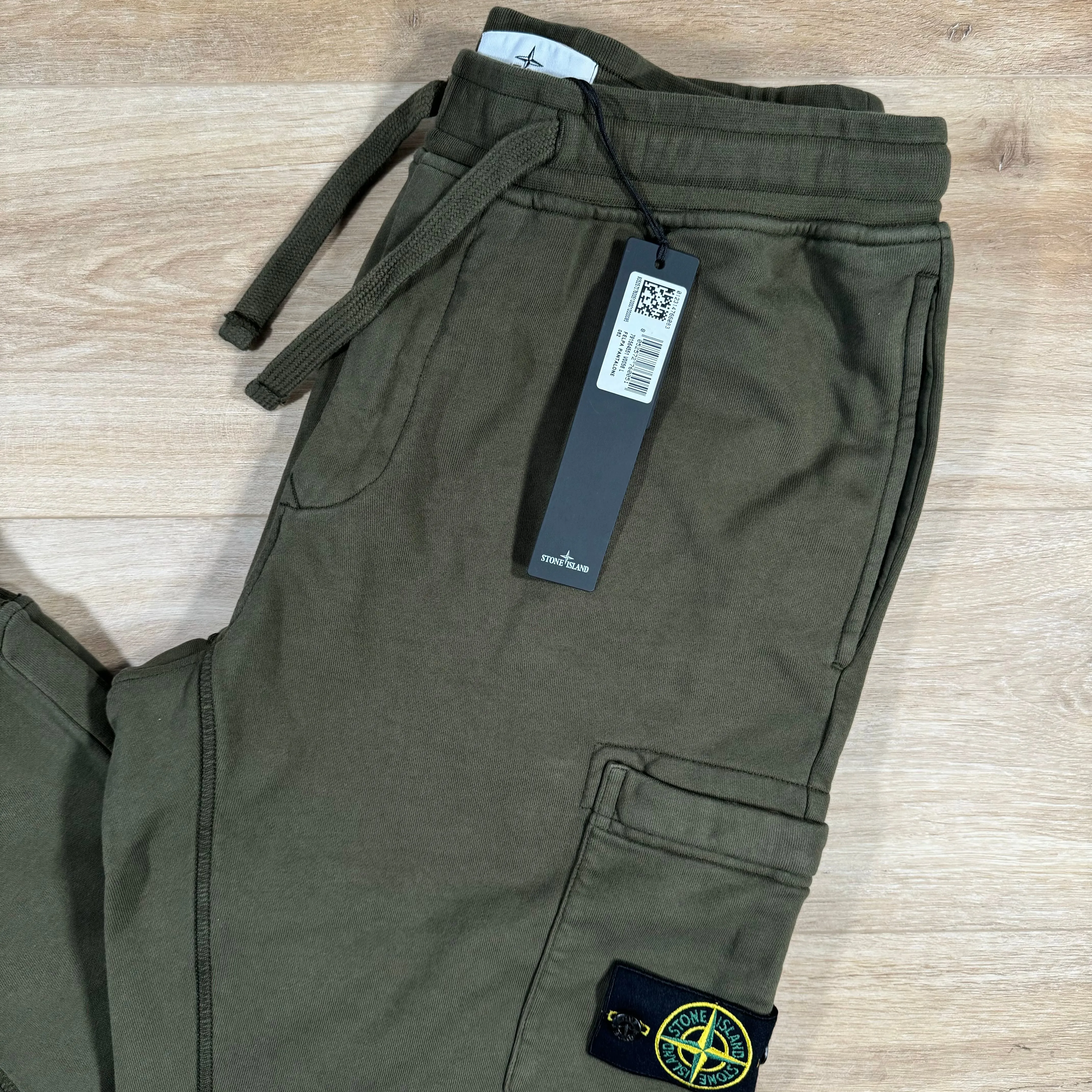 Stone Island Slim Fit Cargo Sweatpants in Olive