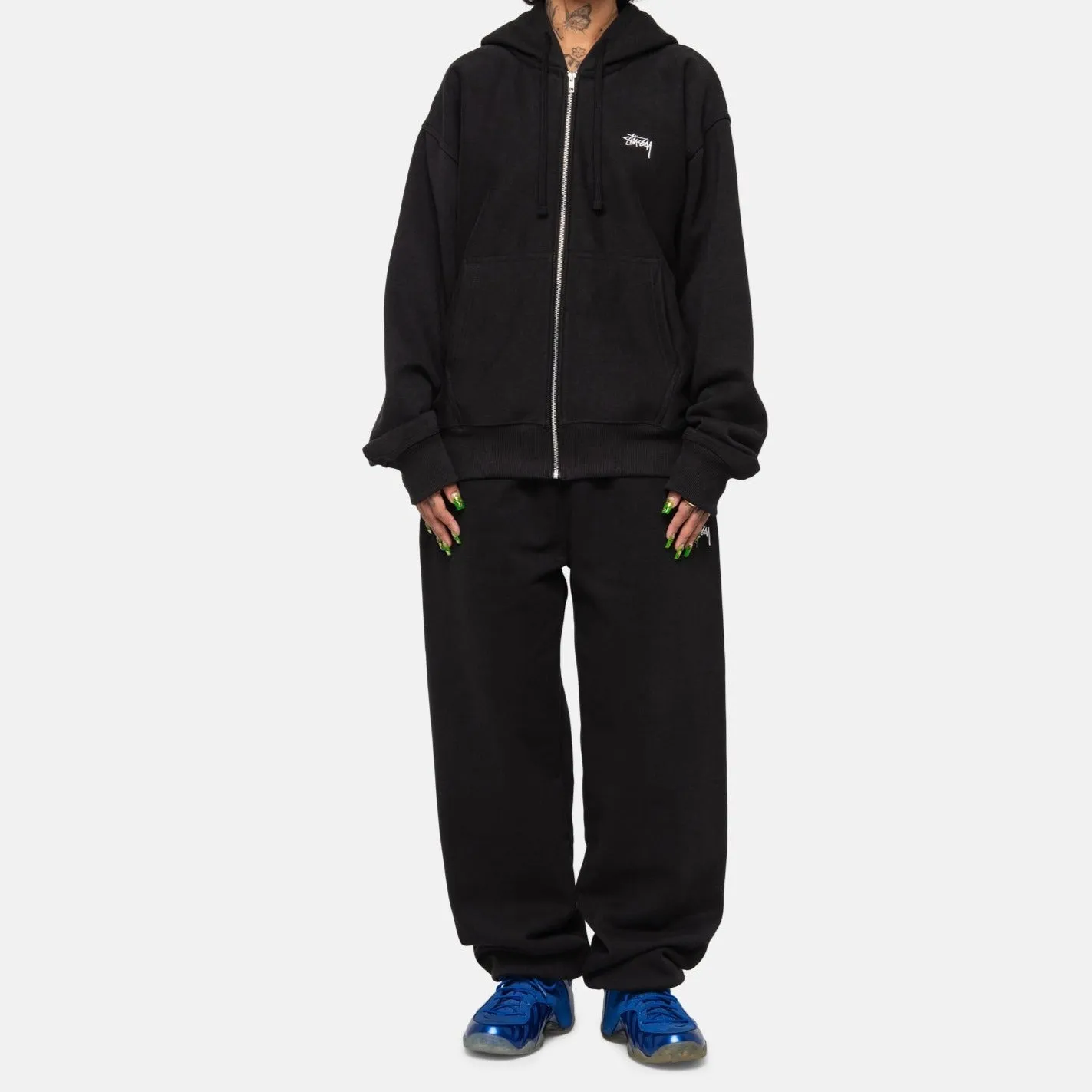 Stussy Stock Logo Sweatpants Washed Black