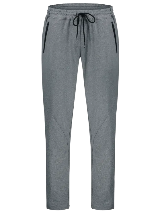 Trendy Drawstring Sweatpants with Zip Pocket