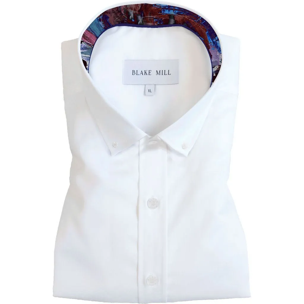 White Oxford with Paintworks Accents Button-Down Shirt