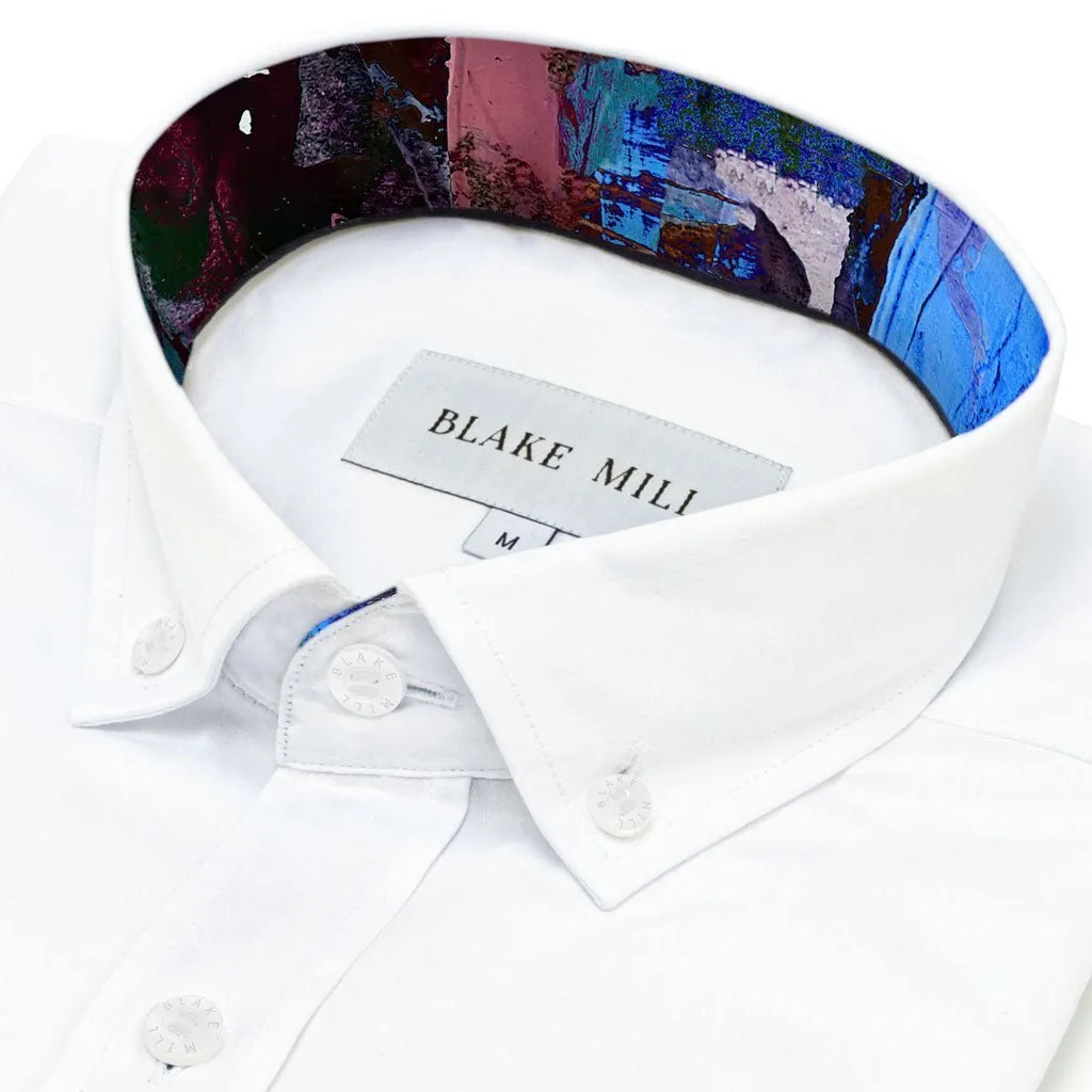 White Oxford with Paintworks Accents Button-Down Shirt