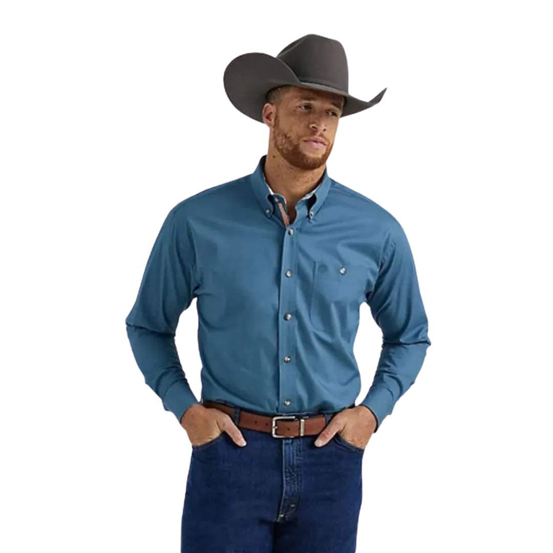 Wrangler Men's George Strait Steel Blue Shirt