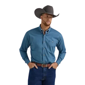 Wrangler Men's George Strait Steel Blue Shirt