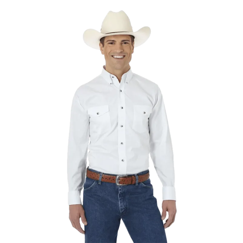 Wrangler Men's Painted Desert Basic Western White Shirt