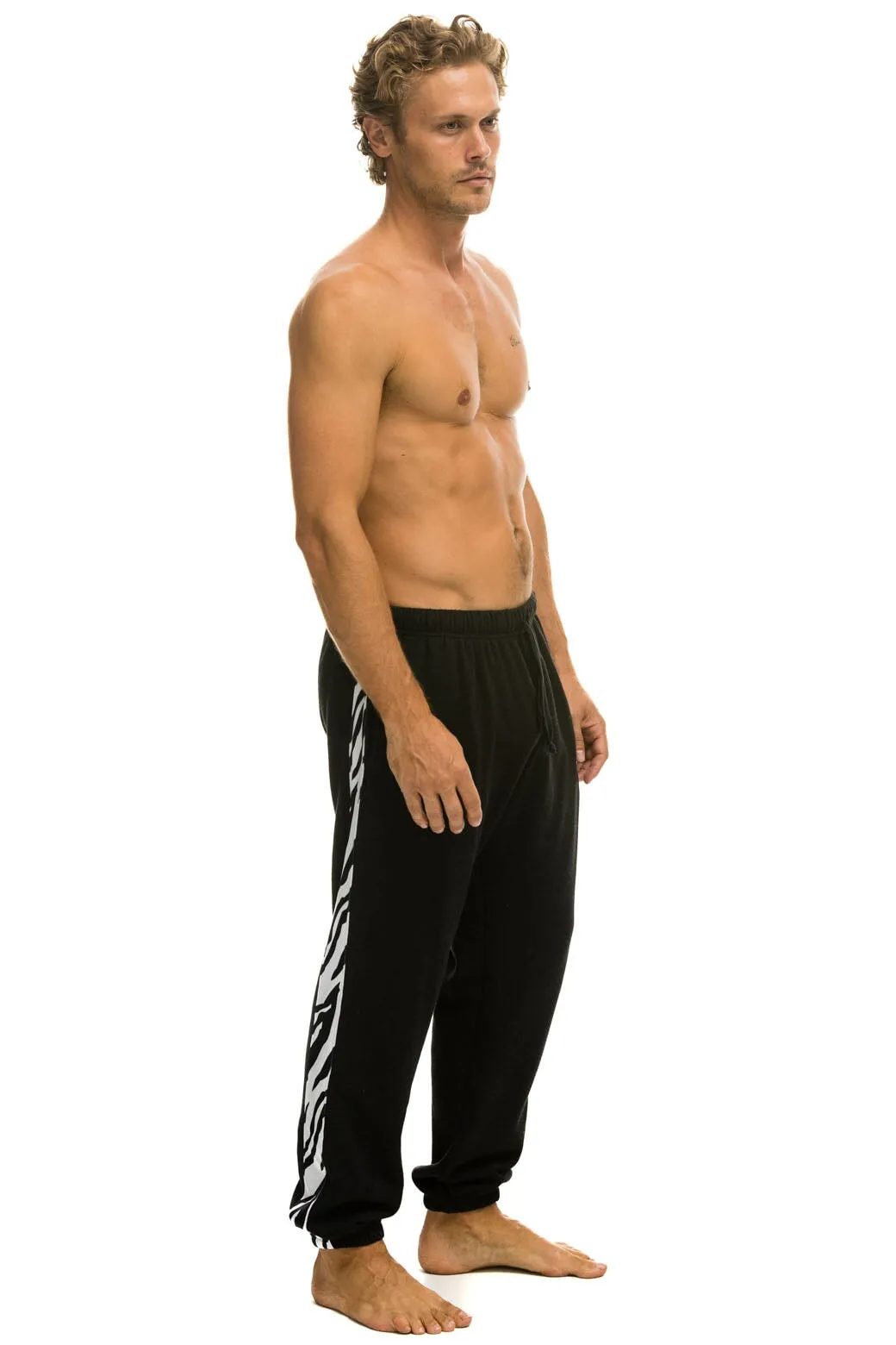 ZEBRA STRIPE SWEATPANTS - BLACK // ZEBRA