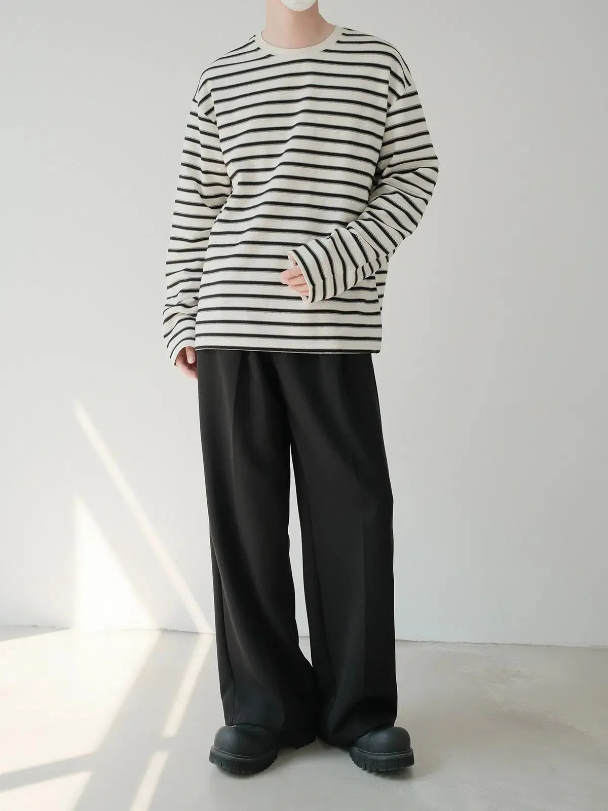 Zhou Striped Versatile Long Sleeve T-Shirt